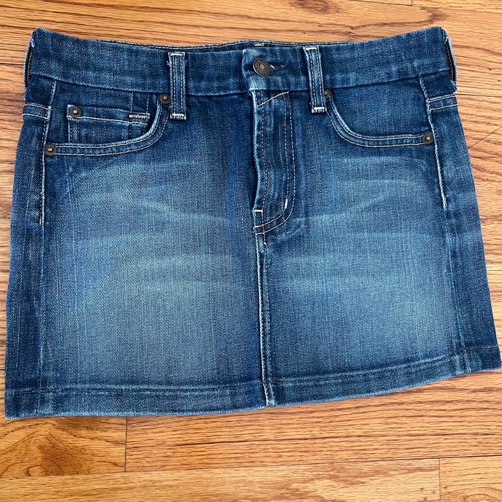 Like New 7 For All Mankind Denim Mini Skirt